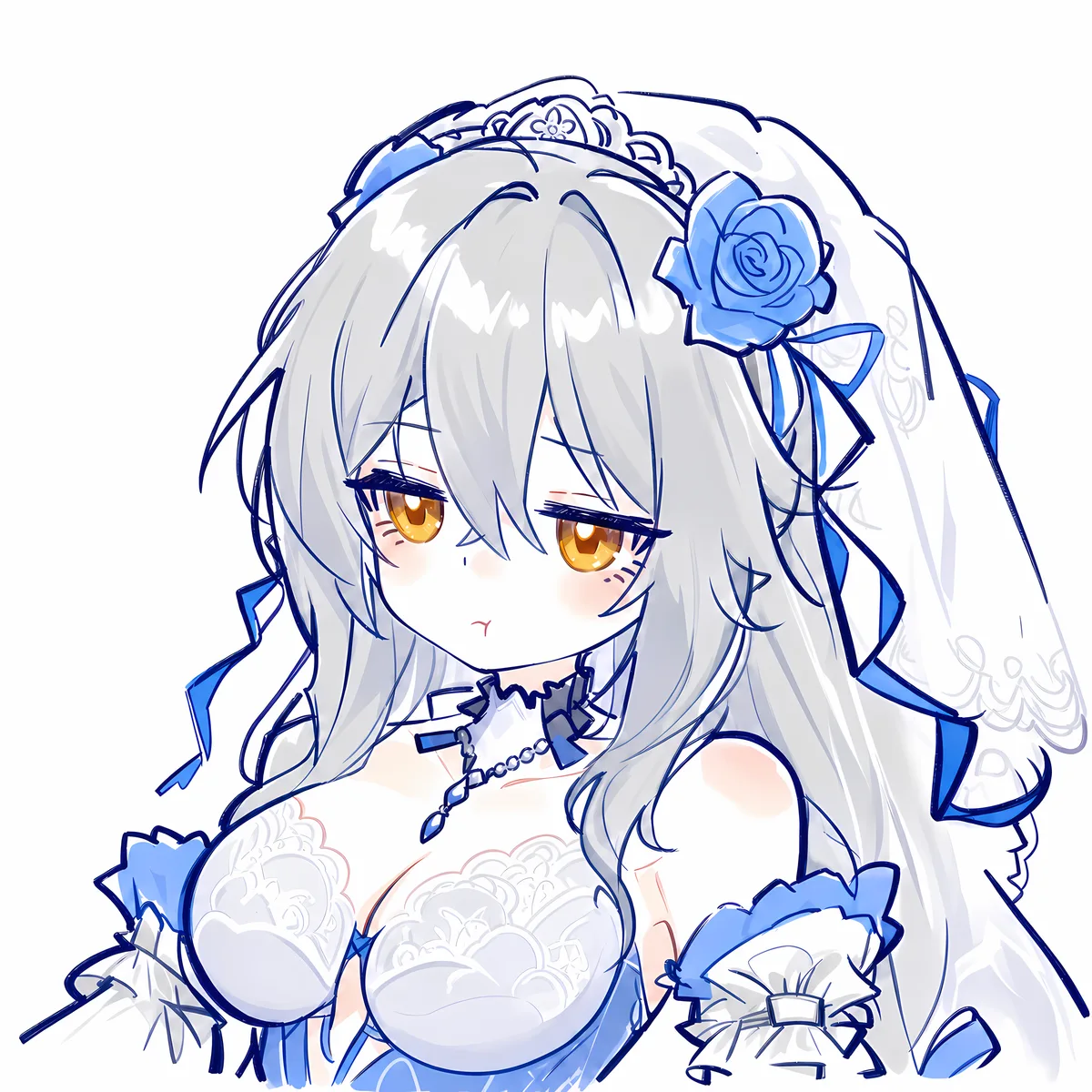 里芙·贝斯特拉的蓝白主题插画